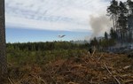 Samolot Lasów Państwowych podczas akcji gaśniczej