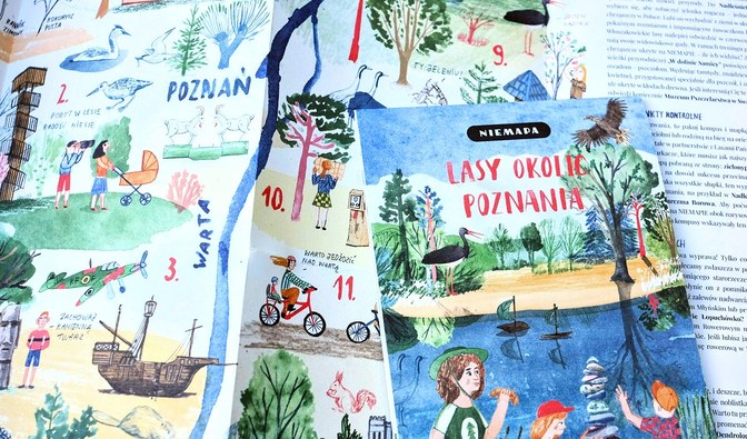 Zdjęcie przedstawia papierową NIEMAPĘ Lasów Okolic Poznania.